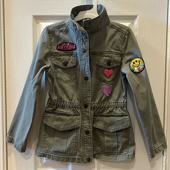 Cat & Jack Other - Cat & Jack Twill Anorak Jacket with Patches